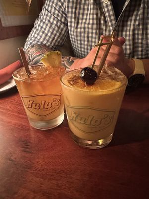 Mai Tai and a Painkiller. Both were excellent!  at Hula's Island Grill in Santa Cruz