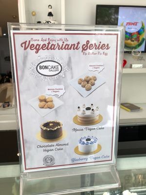 Vegan cake options. Requires 2 days advance notice at Boncake Gallery in Batam