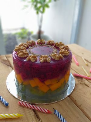 Pre-Order. Agar-agar with dense whole fruits inside. No sugar added. Suitable for Diabetes and Cancer.  Could request to add molasses for people without sugar problem. at Natural Wellness in Batam