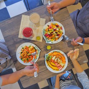 Smoothies, nutmilk, salad, drinks, desserts, cakes, are designed to "eat & heal". at Natural Wellness in Batam