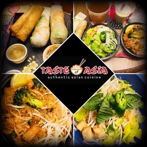 Vegan Pho and Pad Thai, spring rolls and vegan "egg" rolls, Boba Tea with Coconut milk. Fresh and tasty. Great customer service.  at Taste of Asia in Holland