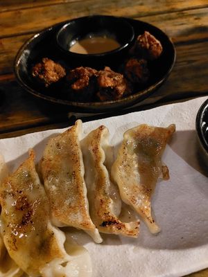 Gyoza and jackfruit karaage at Sanju Ramen in Utrecht
