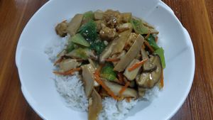 None spicy vegetable rice at Wu You You Su Dou Fang in Fuzhou