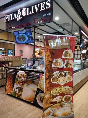 Stall front at Pita and Olives in Central Singapore