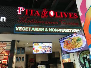Signboard - store front  at Pita and Olives in Central Singapore