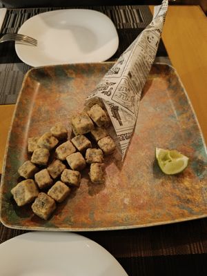 No cazón en adobo at Raices in Granada