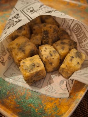 No cazón en adobo at Raices in Granada