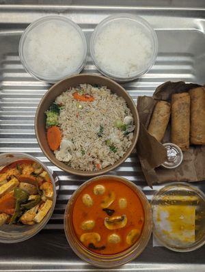 Spring Rolls
Fried Rice Veggie
Veg Gang Phed
Veg Gang Panang with Tofu at Sukhothai in Toronto