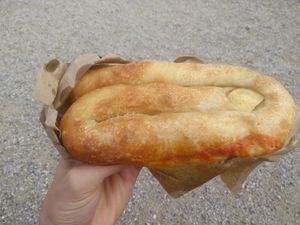 Burek filled with potato and onions at PiranArt Sameja in Ljubljana