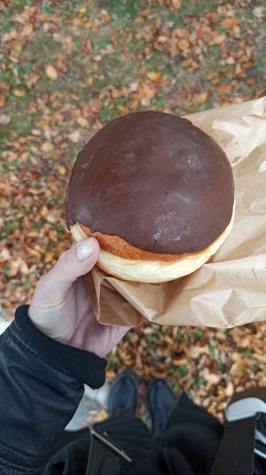 Chocolate krof with chocolate filling at PiranArt Sameja in Ljubljana