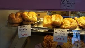 Vegan spinach and potato burek.

Photo by: Katarina L. on Facebook at PiranArt Sameja in Ljubljana