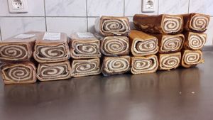 Vegan "potica" - traditional slovenian food.

Photo by: Pekarna in slaščičarna Sameja on Facebook
 at PiranArt Sameja in Ljubljana