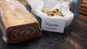 Vegan "potica" and cookies.

Photo by: Pekarna in Slaščičarna Sameja on Facebook at PiranArt Sameja in Ljubljana