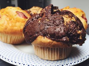 Vegan muffins at PiranArt Sameja in Ljubljana