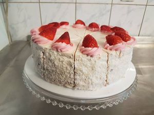 Vegan cake at PiranArt Sameja in Ljubljana