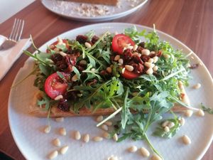 Avocado waffle at Cafe Waffle in Prague