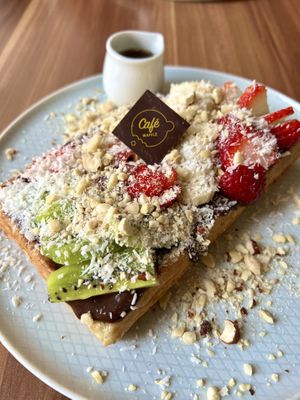 Vegan waffle  at Cafe Waffle in Prague