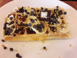 Vegan waffles! at Cafe Waffle in Prague