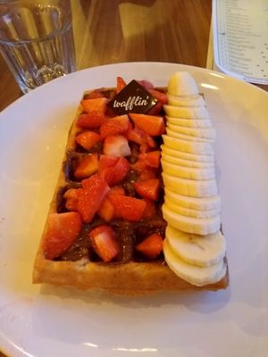 Vegan waffle at Cafe Waffle in Prague