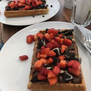 Waffles 💚 at Cafe Waffle in Prague