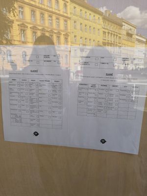 You can build your own waffle, menu also available in English. at Cafe Waffle in Prague