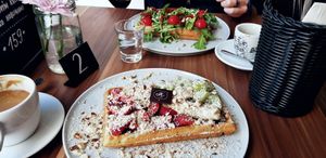 Vegan waffles at Cafe Waffle in Prague