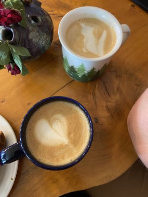 Lattes with oat milk  at Old Crow Coffee Co. & Moodswing Coffee in New Westminster