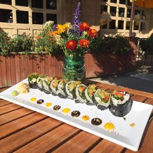 vegan rolls at Anju Above in Bloomington