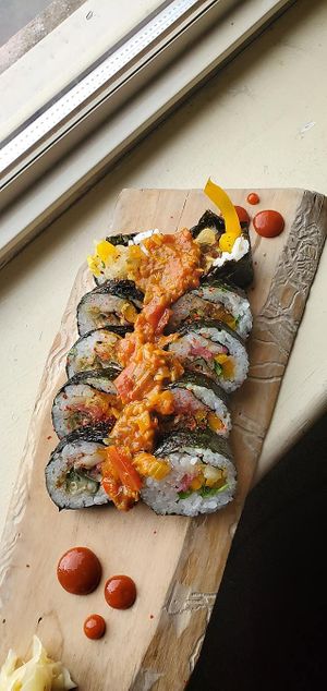 vegan sushi at Anju Above in Bloomington