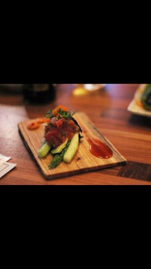 Veggie sushi hand roll  at Anju Above in Bloomington