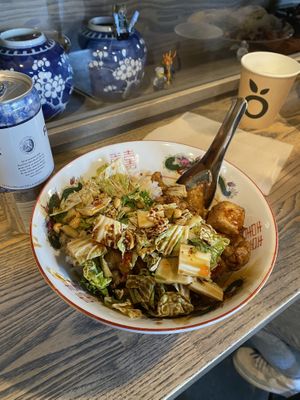vegan kung pao 🌶  at Pink Head Noodle Bar in Malmo