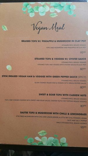 Vegan menu p1 at Like Coffee in Cat Ba