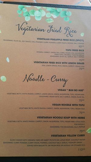 Vegan menu p2 at Like Coffee in Cat Ba