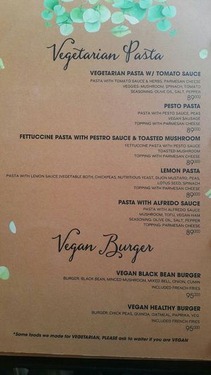 Vegan menu p3 at Like Coffee in Cat Ba
