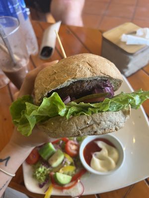 Hawaiian burger  at Like Coffee in Cat Ba