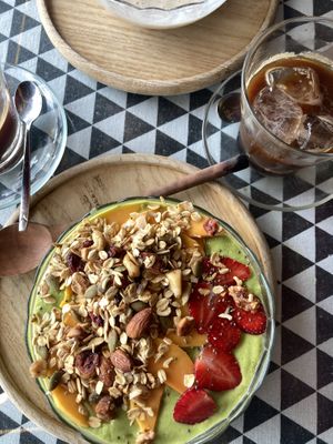 Smoothie #1 and iced coffee  at Like Coffee in Cat Ba