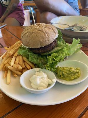 Vegan burger  at Like Coffee in Cat Ba
