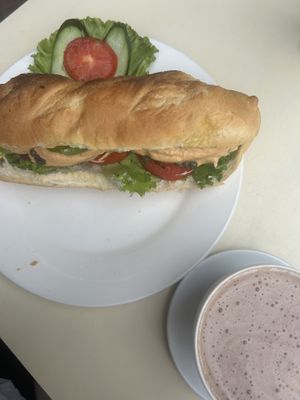 Nice bahn mi (don’t know the name anymore) + vegan chocolate milk  at Like Coffee in Cat Ba
