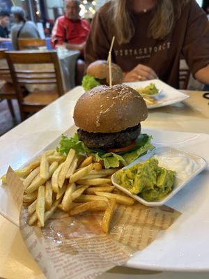 Vegan burger was really nice!  at Like Coffee in Cat Ba