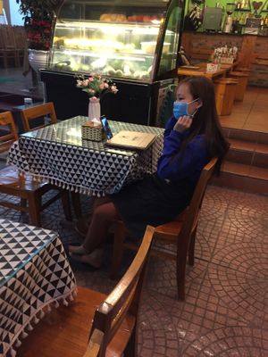 Disinterested staff at Like Coffee in Cat Ba