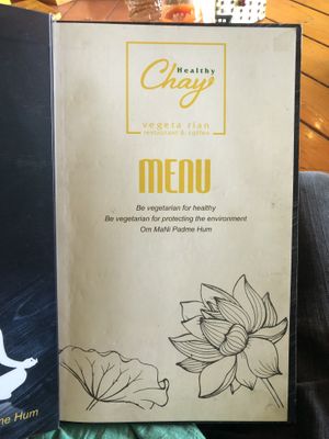 Vegetarian menu  (only sometimes available) at Like Coffee in Cat Ba