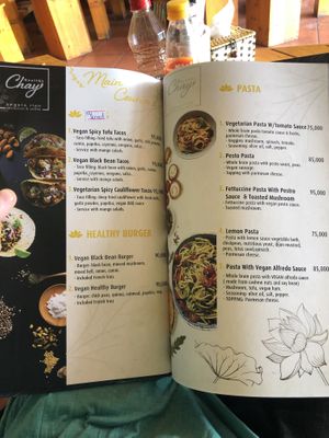 Vegetarian menu  (only sometimes available) at Like Coffee in Cat Ba