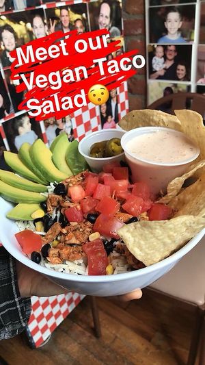 Vegan taco salad! at Grumpy's Deli in Toledo