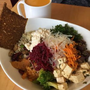 42 ingredient salad and soup  at Hibiscus in Toronto