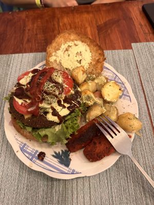 Soyrizo burger   at Cafe Lurathapi Vegan Food - Maybe closed in La Paz