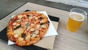 Margarita pizza at Virtuous Pie - UBC in Vancouver