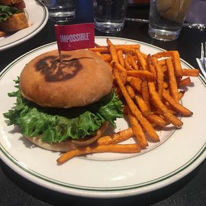 Impossible burger  at Plaza Cafe in Santa Fe