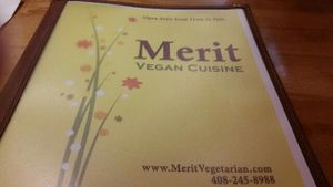 menu at Merit Vegan Restaurant in Sunnyvale