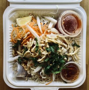 Lotus Salad at Merit Vegan Restaurant in Sunnyvale