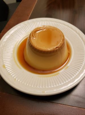 Flan at Merit Vegan Restaurant in Sunnyvale